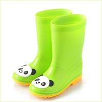 Bottes de pluie mi-mollet pour enfants, motif animaux mignons (grenouille, panda), entièrement étanches, semelle antidérapante, en PVC brillant, pour tout-petits