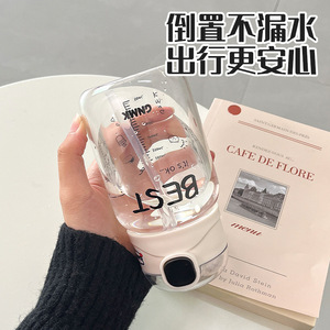 Gnmk Glass Water Bottle With Straw 1000Ml Portable Travel Drinkware - Product Image 4