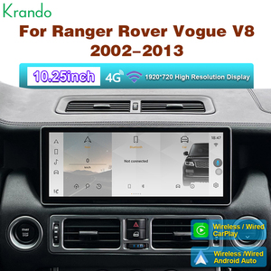 Radio Android Auto Krando de 10.25 Pulgadas para Range Rover Vogue V8 L322 2002-2013, Estéreo Android con GPS, Navegación, Carplay Inalámbrico - Product Image 1