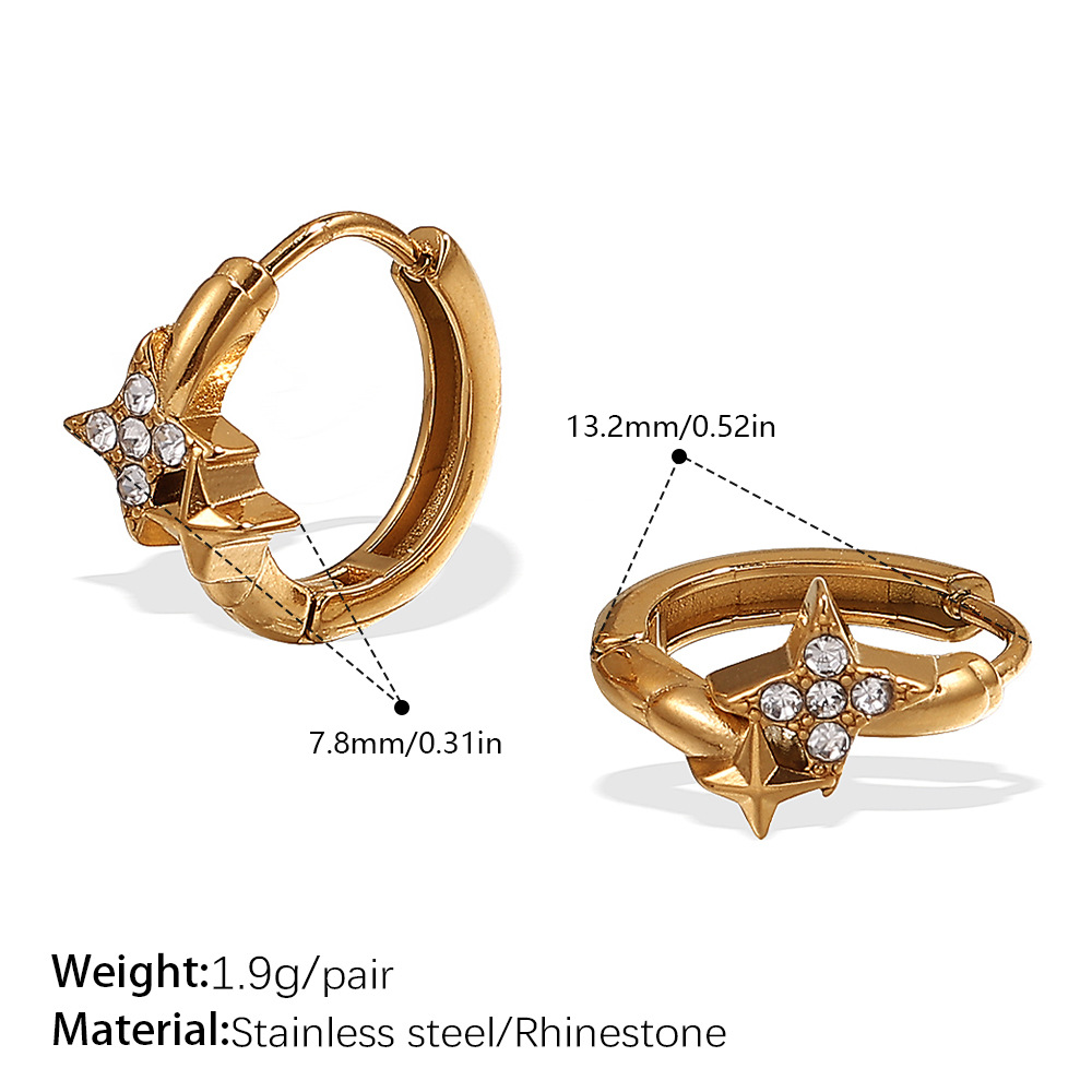 EH1087WEG Pendientes de aro de oro con diamantes blancos