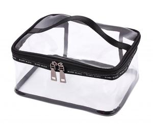 Bolsa de Maquillaje Transparente Portátil de Fábrica con Cremallera, Estuche de Viaje Transparente, Bolsa de Aseo de PVC con Cremallera y Asa - Product Image 1