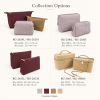 Sac à Makeup Eco Coloré Voyage Grand Jacquard Terry Rose Mignon Logo - Grande Capacité Zip