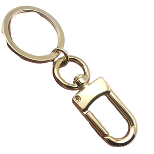 Zinc Alloy U-Shaped Snap Hook + 30mm Key Ring – Rotating Anti-Tangle Keychain Accessory for DIY Crafts & <b>Bag</b> <b>Charms</b> - Product Image 1
