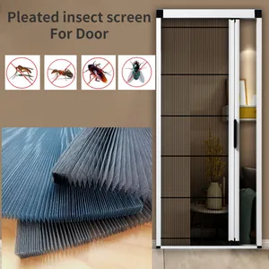 Plisse खिड़की जाल पॉलिएस्टर pleated कीट स्क्रीन के लिए वापस लेने योग्य विंडोज दरवाजे मढ़वाया मेष मच्छर नेट