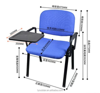 Chaise de bureau ergonomique avec coussin de haute qualité Cadre en métal Bloc-notes Design moderne Chaises et tables de bureau à domicile
