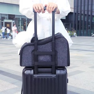 Asiento elevador portátil personalizado <span class=keywords><strong>para</strong></span> perros con correa de seguridad, bolsa de viaje <span class=keywords><strong>para</strong></span> perros, consola de <span class=keywords><strong>lona</strong></span> lavable <span class=keywords><strong>para</strong></span> coches, patrón sólido - Product Image 4