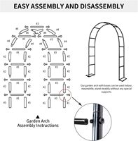 Arche de jardin en métal noir pour plantes grimpantes, arches de mariage extérieures pour cérémonies, et arches de jardin intérieures
