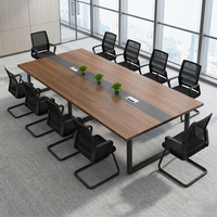 Table de réunion de bureau en bois 4m 5m, grande table de conférence pour 10 personnes, mobilier de direction pour salle de formation d'hôtel