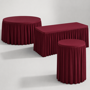 Wholesale Spandex <b>Table</b> Cover <b>Tablecloth</b> with Gathered Skirt <b>for</b> Wedding Banquet Event Rental and Custom Wholesale Supply - Product Image 1