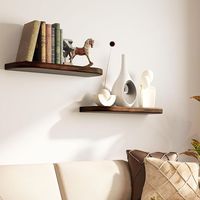Support de rangement mural en bois de style campagnard Double niveaux Coins arrondis Support décoratif de ferme pour chambres et cuisines