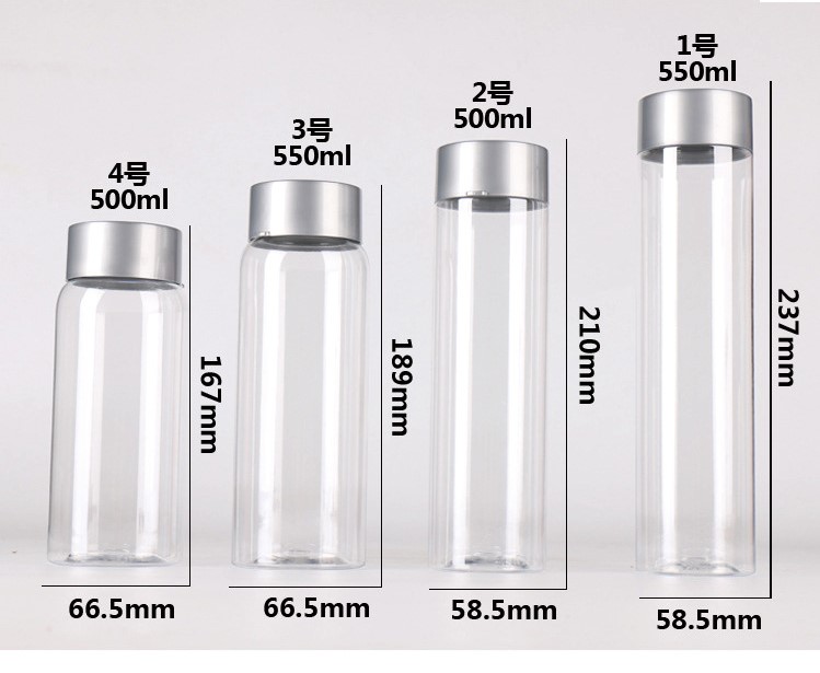 350ml 380ml  12oz 14oz PET Customized Round Bottle Empty Beverage Container with Lid Transparent juice Bottle Plastic