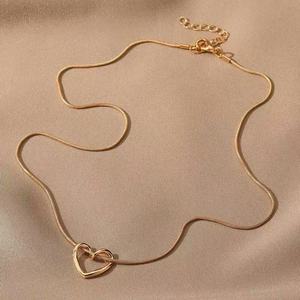 Collana per Bambini con Ciondolo a Cuore Personalizzato in Acciaio Inox Placcato Oro 18K, Catena Doppia con Nome, 18 Pollici - Product Image 1