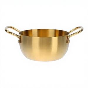 Olla para salsa de cobre martillado con asas de oreja - Product Image 1