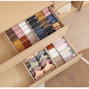 High-end Pure Cotton Linen Clothing <strong>Storage</strong> <strong>Box</strong> Wardrobe Drawer Socks Bra <strong>Storage</strong> Cabinet <strong>Tie</strong> Partition <strong>Storage</strong> <strong>Box</strong> - Product Image 6