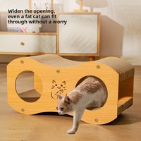 Grand nid pour chat moderne en carton, griffoir intégré, résistant à l'usure et aux rayures, maison pour chat toutes saisons