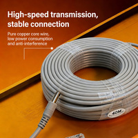 Cable de Red y Alimentación Vishi de 4 Núcleos y 10 m, Cables de Red para Interiores, Fuente de Alimentación, Accesorios para Cámaras de Seguridad y Vigilancia de Fábrica