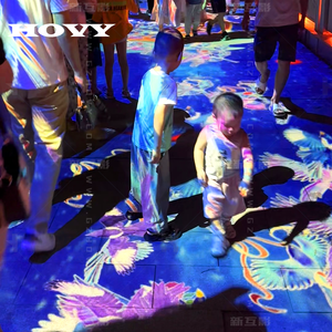 Phổ Biến Hovy Tương Tác Chiếu Sàn Trò Chơi Máy Chiếu LCD Hiển Thị Android OS Multi-Màu Từ Xa/Ứng Dụng Điều Khiển 2D/3D - Product Image 1