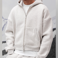 Ensemble de survêtement personnalisé 100 % coton 400 g/m² délavé à l'acide et à la pierre pour homme, comprenant un sweat à capuche et un pantalon de survêtement grande taille