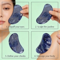 Outils de massage facial Gua Sha en quartz en forme de croissant, masque anti-âge pour les yeux, grattoir de soin de la peau, compresse de glace en jade pour le massage