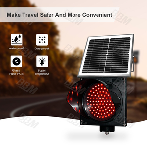 إشارة مرور شمسية حمراء وامضة بقطر 8 بوصات - Product Image 4