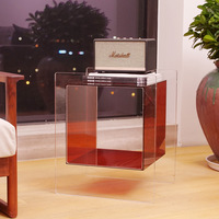 Table basse en acrylique transparent, simple et moderne, avec rangement intégré pour canapé