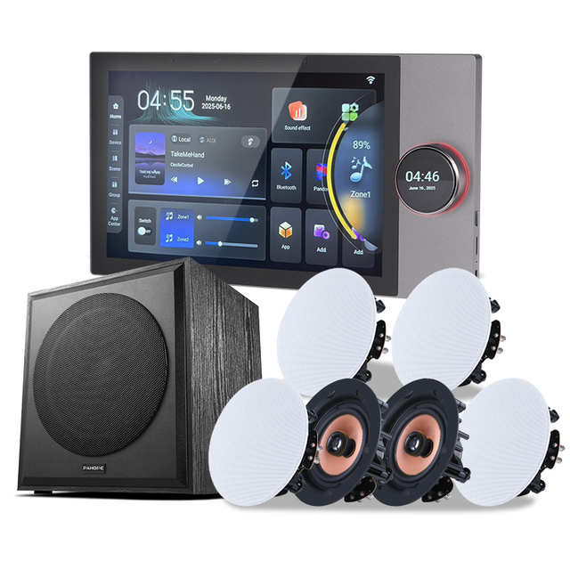 10-Inch Tuya Smart Home Background Music System 8*30W Ceiling Speaker Intelligent Central Control Panel Wall Amplifier