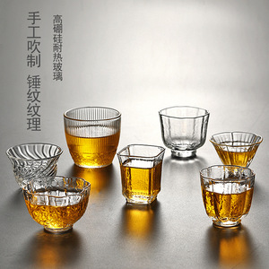 Tasses à thé en verre borosilicate de haute qualité, styles variés, petites tasses transparentes pour le service du thé - Product Image 2