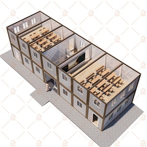 บ้านสำเร็จรูปแบบกำหนดเองจากโรงงาน บ้านคอนเทนเนอร์เหล็กแบบแผงแซนวิชสองชั้น สำหรับที่พักนักเรียน <span class=keywords><strong>ห้อง</strong></span>เรียนโรงเรียน - Product Image 5