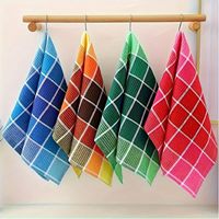Waffle Weave Plaid Cotton Tea Towel Super Absorbent Lint Free Kitchen Dish Cloth for Household Restaurant Daily Cleaning Use