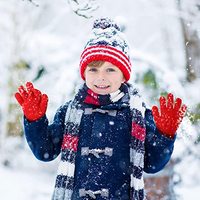 Gants magiques d'hiver pour enfants, 100% acrylique, tricotés, personnalisés