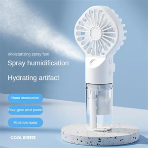 Produits pour la maison intelligente : Ventilateur silencieux portable avec humidification, petit ventilateur de table de bureau rechargeable par USB - Product Image 2
