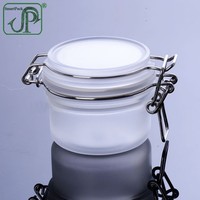 Pot en plastique translucide givré Flip Top serrure en métal cosmétique soins de la peau Lotion pour le corps emballage de beurre de corps