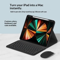 Clavier sans fil Bluetooth capacitif anti-ghosting personnalisé avec étui en silicone, fente magnétique pour stylet et combo souris pour iPad Pro 12,9 pouces, conforme ROHS