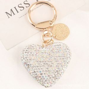 Llavero de aleación metálica con forma de corazón brillante para llaves de coche, bolso, bonito y elegante, con borla, regalo para el Día de San Valentín - Product Image 3