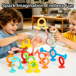 Juego de Mordedores de Silicona de Grado Alimenticio, Libres de BPA, con Ventosa Montessori y Juguete Sensorial para Masticar, Venta al Por Mayor - Product Image 1