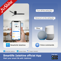 Ventilador de Techo Inteligente 1stshine de 52 Pulgadas, con Aspas de Madera Sólida, Control Remoto, Diseño Moderno y Profesional para el Hogar Inteligente
