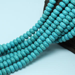 Оптовая продажа 8*14 мм Бирюзовый Драгоценный Камень <span class=keywords><strong>Rondelle</strong></span> бусины для изготовления ювелирных изделий - Product Image 5