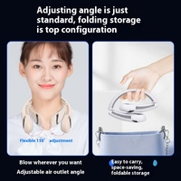 Bandeau de cou de ventilateur de refroidissement par vent avec affichage numérique Mini ventilateur de cou rechargeable par USB