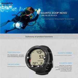 SUUNTO Dive Series <strong>ZOOP</strong> NOVO Professional Dive Computer Luminous Display Temperature Measurement Synthetic Rubber Wristwatch - Product Image 5