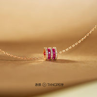 Collier pendentif baril en or rose pour femme TANGPEI, en alliage avec zircon cubique, bijoux de mode