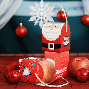 Carpetas creativas de cartón Kraft de diseño de manzana con temática navideña para regalos de dulces Embalaje en Nochebuena - Product Image 5