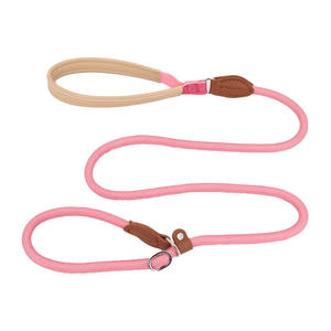 Correa de Cadena para Perro de Color Sólido con Mango de Cuero, Cuerda de Nailon Resistente, Correa Deslizante para Entrenamiento y Paseo, Correa 2 en 1 para Mascotas - Product Image 3