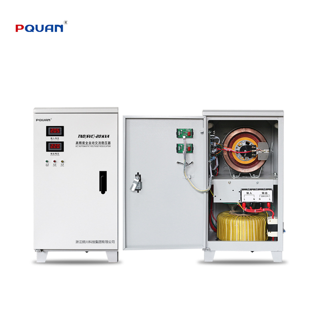 PQUAN Factory AVR TND/SVC 20KVA Single Phase Copper AC Automatic Voltage Regulator Servo Motor Stabilizer 220V/110V Output