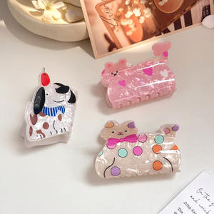 Pinzas para el Cabello con Diseño de Animales de Dibujos Animados al Estilo Europeo y Americano, Material Acrílico, Decorativas para Niñas, Uso Diario y para Fiestas, Venta al Por Mayor - Product Image 2
