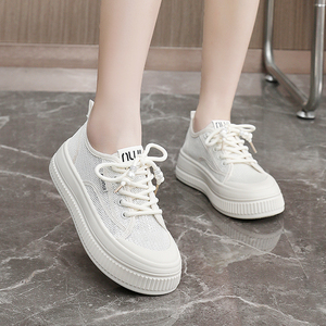 Chaussures plates sportives à lacets antidérapantes pour femmes 2026 avec semelle épaisse, respirantes en maille pour l'été, l'automne et le printemps, fabriquées en Chine - Product Image 6