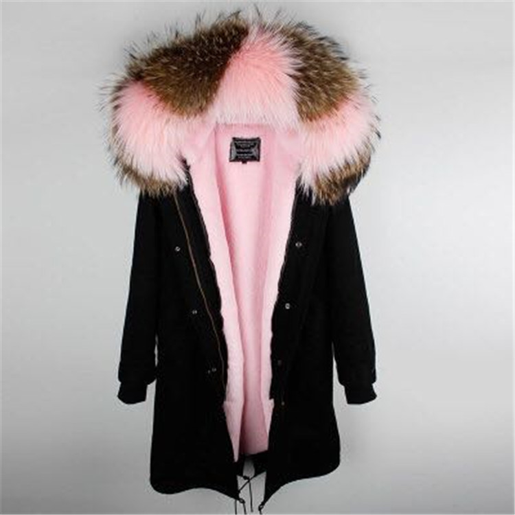 Manufactory Wholesale Winter Casual Women Oversize Fur Fox Collar Hooded Coat Parka Fur Coat Jacket Form China Manufacturer