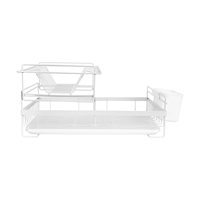 Étagère de rangement de cuisine pliable moderne et minimaliste en fer et plastique, double couche, multifonction, pour organiser les assiettes et les bols, portable