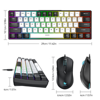 Ensemble clavier et souris mécaniques T-WOLF TF630 avec interrupteurs rouges, services OEM en espagnol, russe et arabe pour PC
