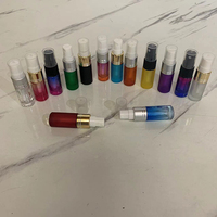 Hengjian botol parfum kosmetik kaca buram Mini 5ml mewah pompa perak 100 buah tersedia merah muda biru oranye untuk Serum Perawatan Kulit