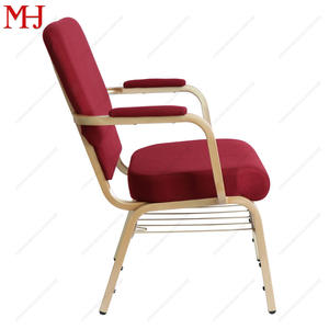 Les chaises d'église avec bras à la sortie de l'usine sont des chaises d'église empilables en métal adaptées à une utilisation dans les salles d'église - Product Image 2